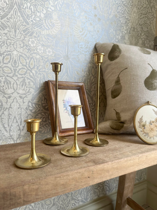 Vintage Brass Candle Stick Holders