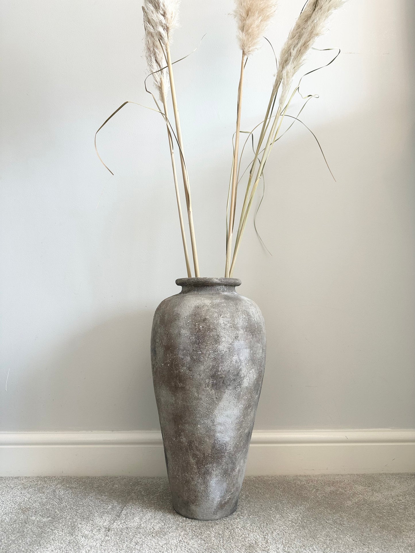 Rustic brown floor standing vase