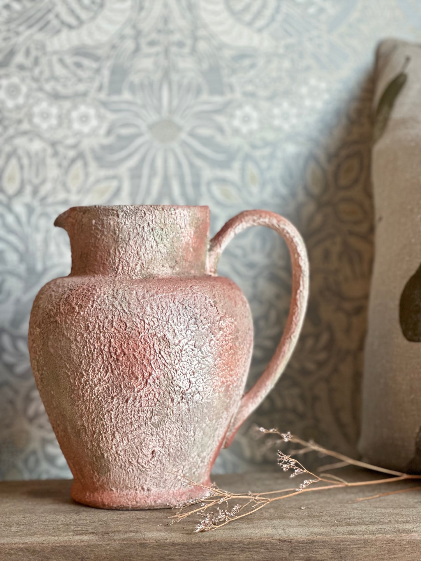 Hand Painted Terracotta Jug Vase