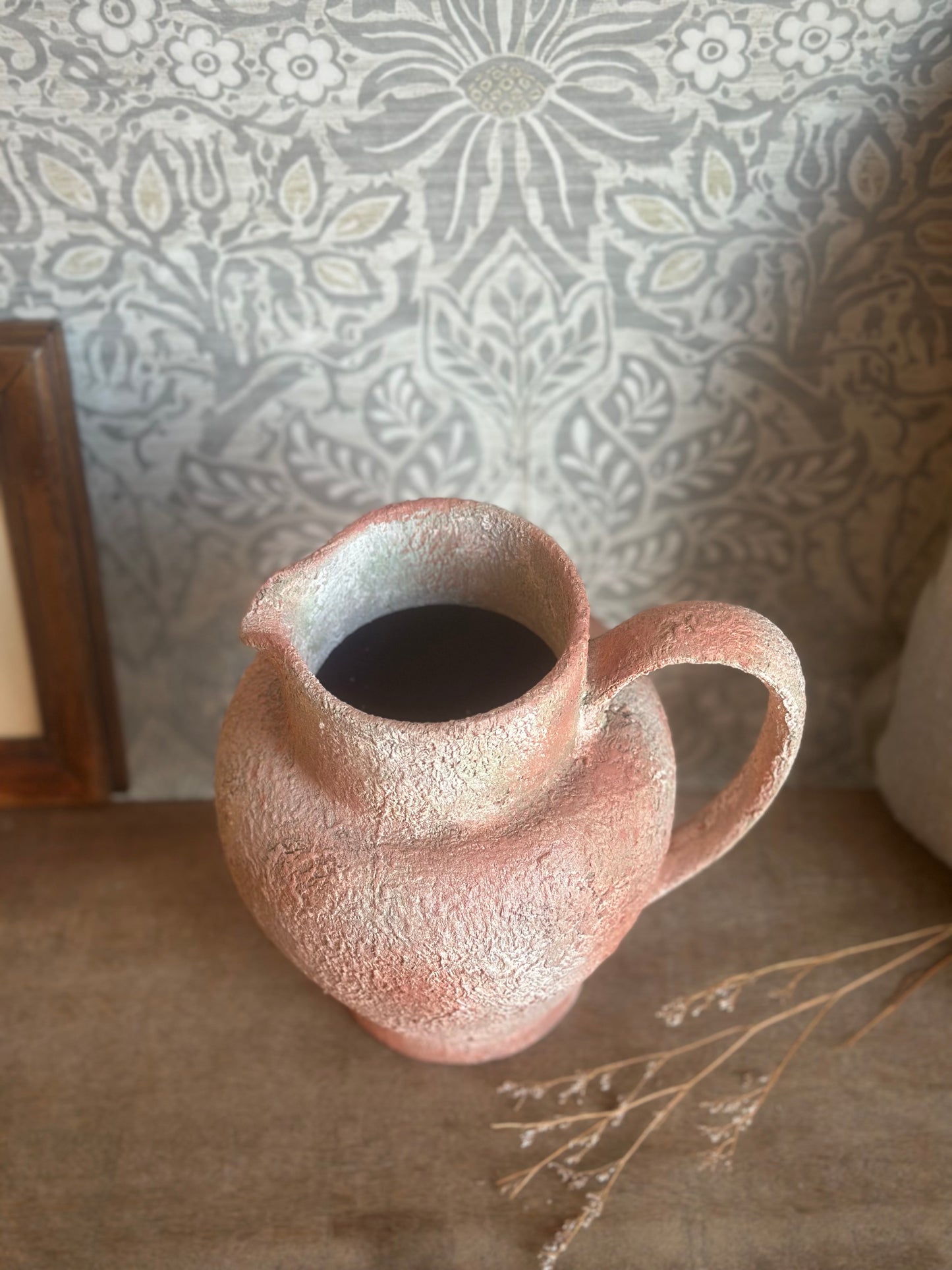Hand Painted Terracotta Jug Vase