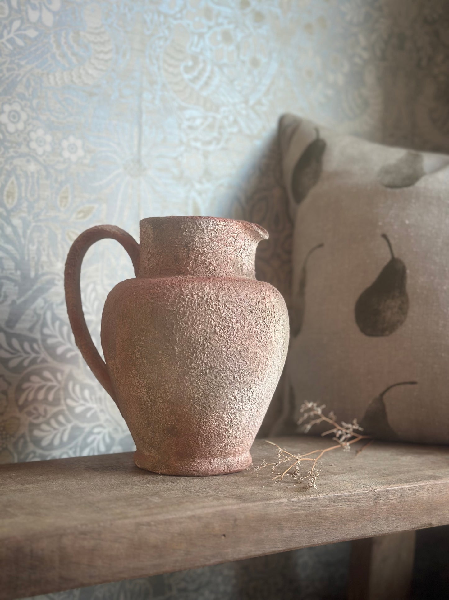 Hand Painted Terracotta Jug Vase