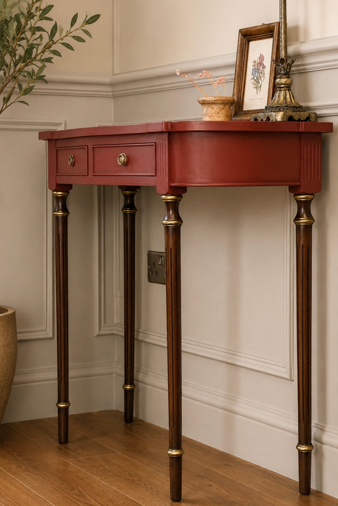 Vintage Red Console Table