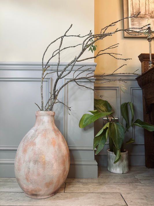 Large Heavy Rustic Terracotta Vase
