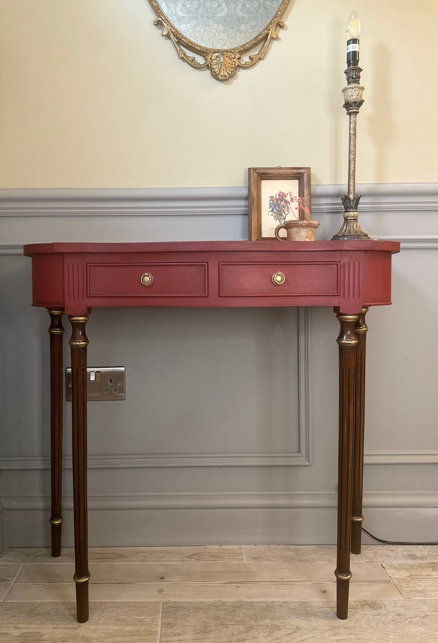 Vintage Red Console Table