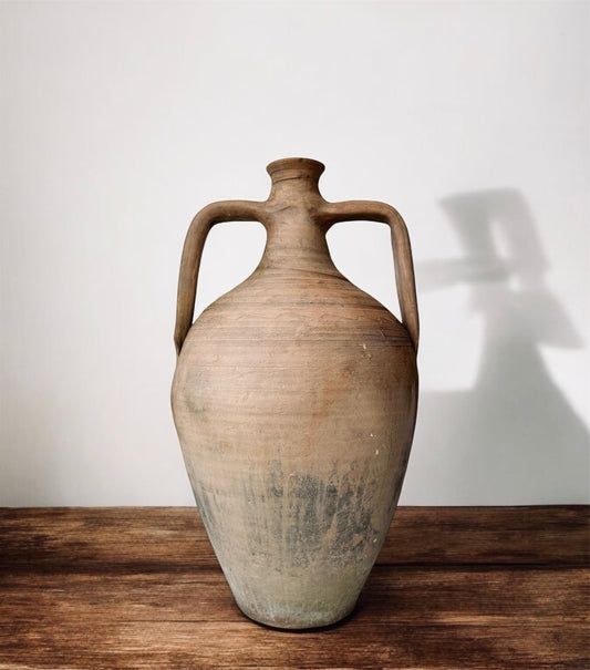 Large Floor Standing Rustic Antique Terracotta Greek Vase