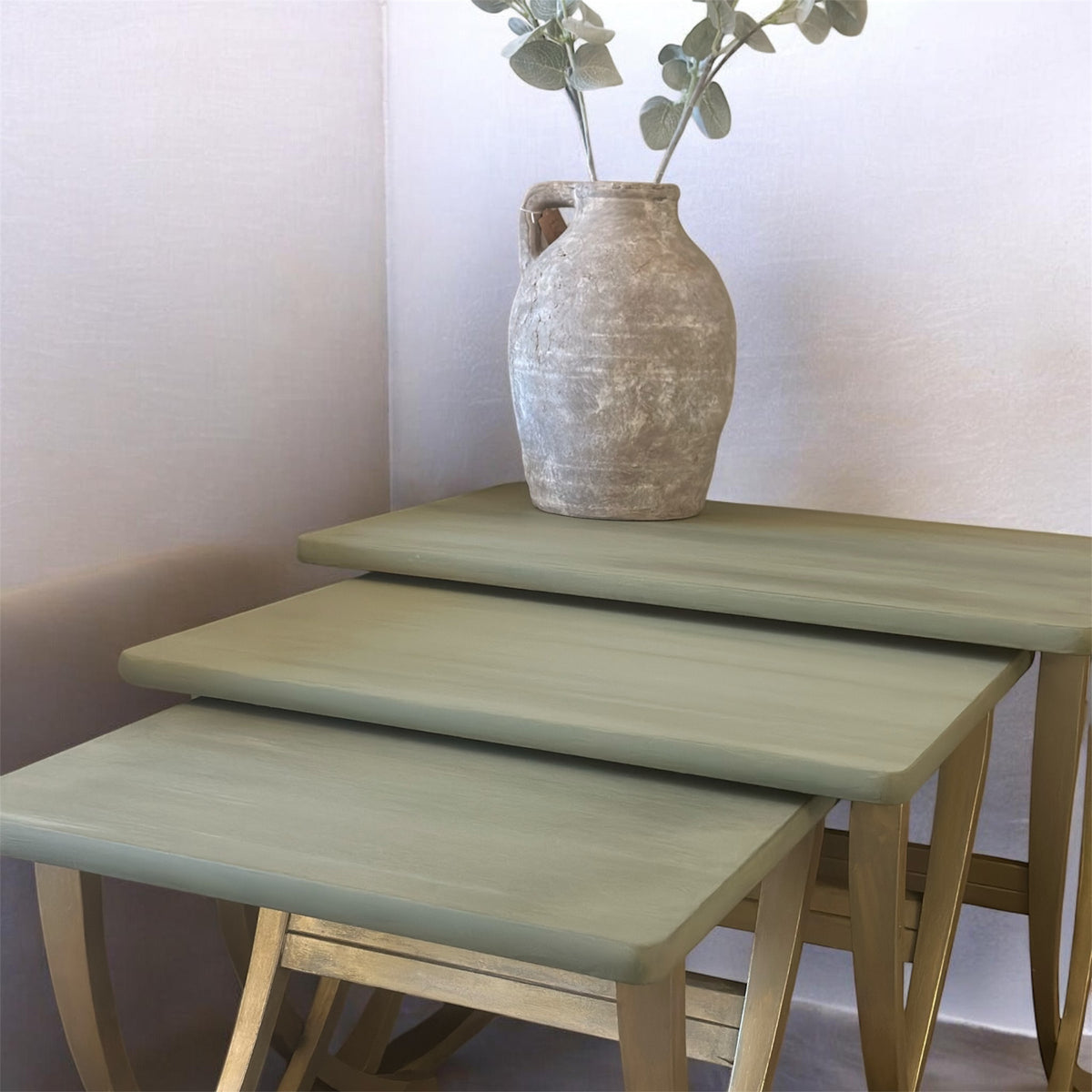 G Plan Green and Gold Side Tables – Finn Interiors