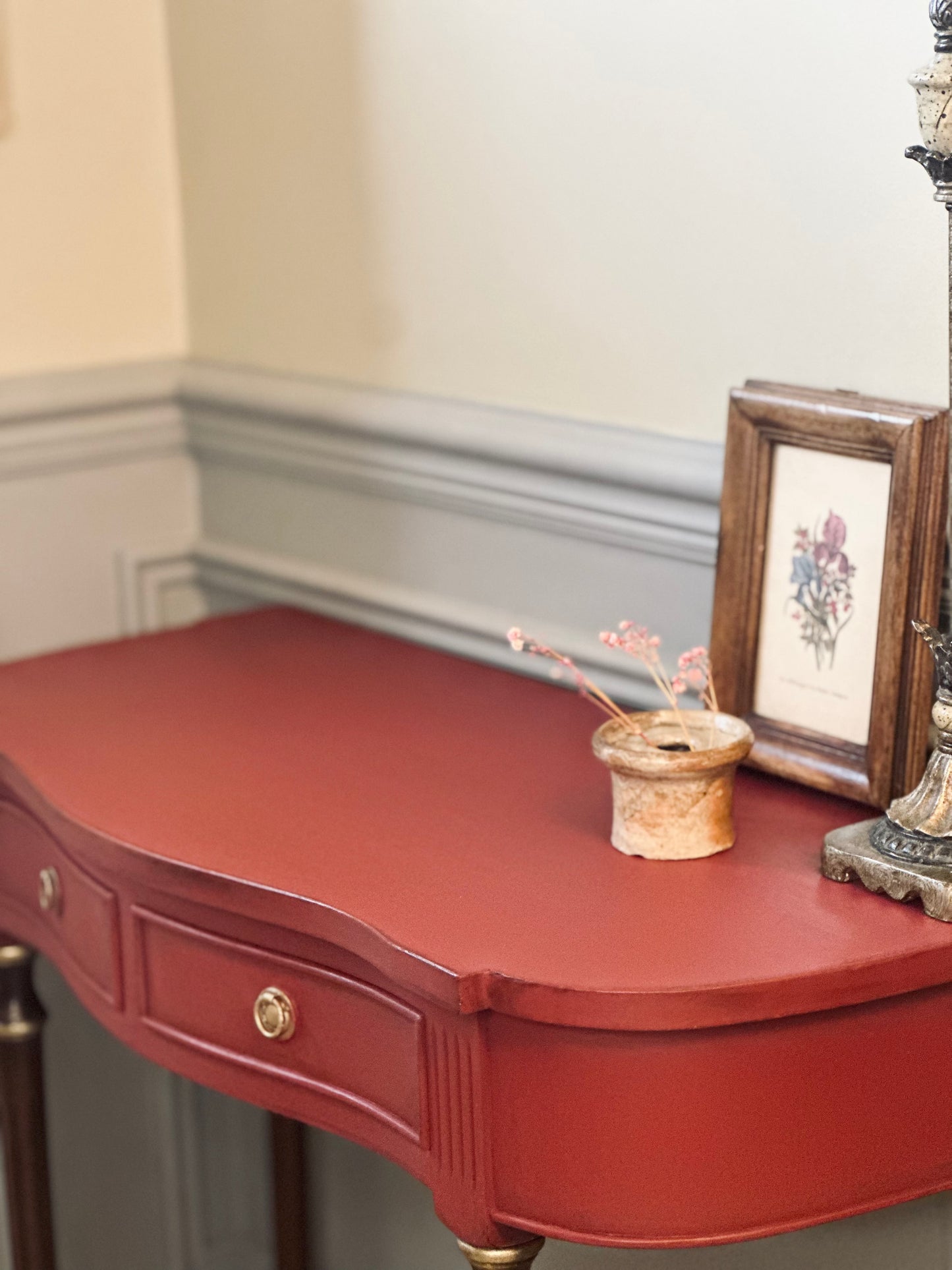 Vintage Red Console Table