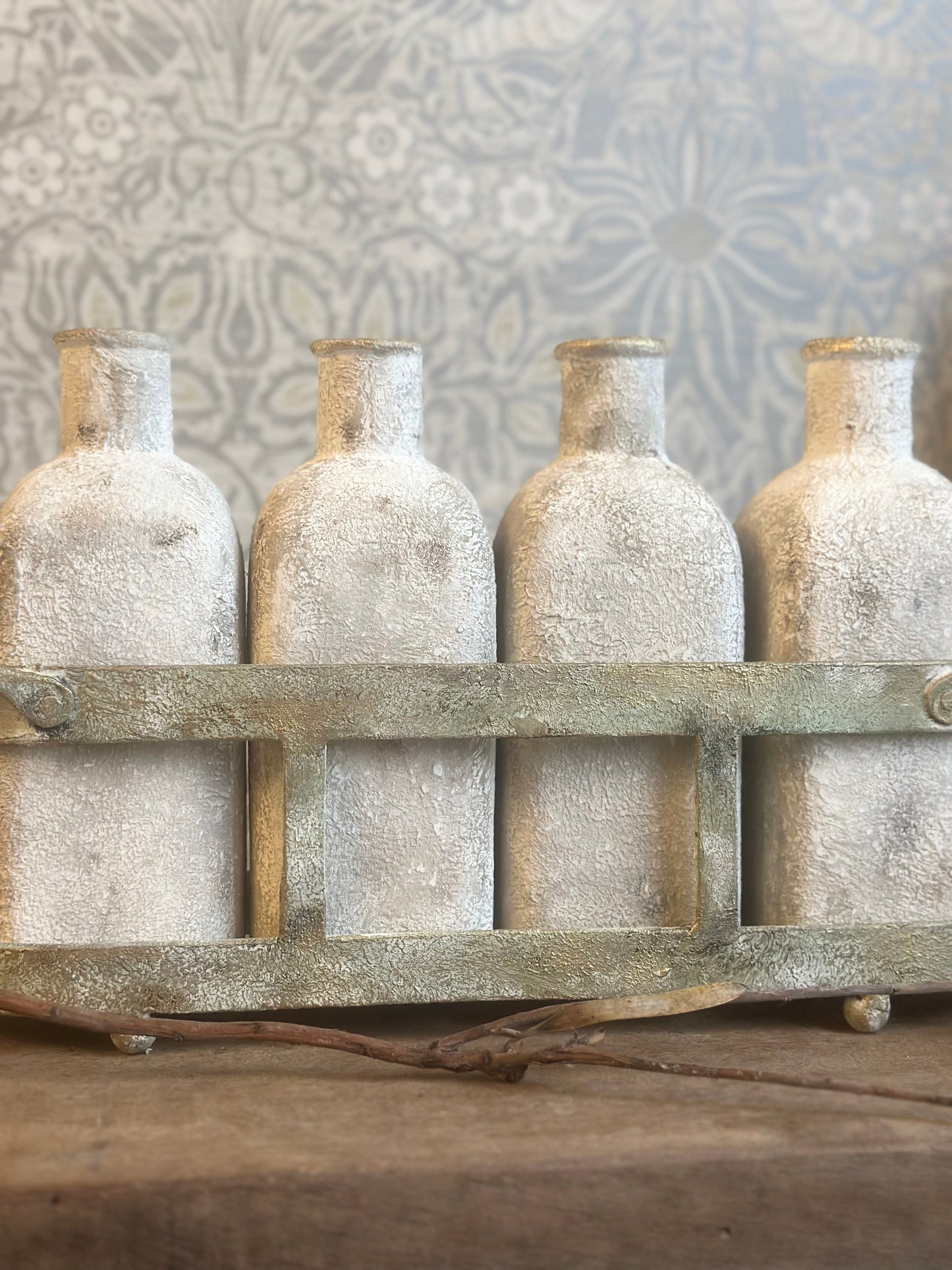 Rustic Tray of Vases