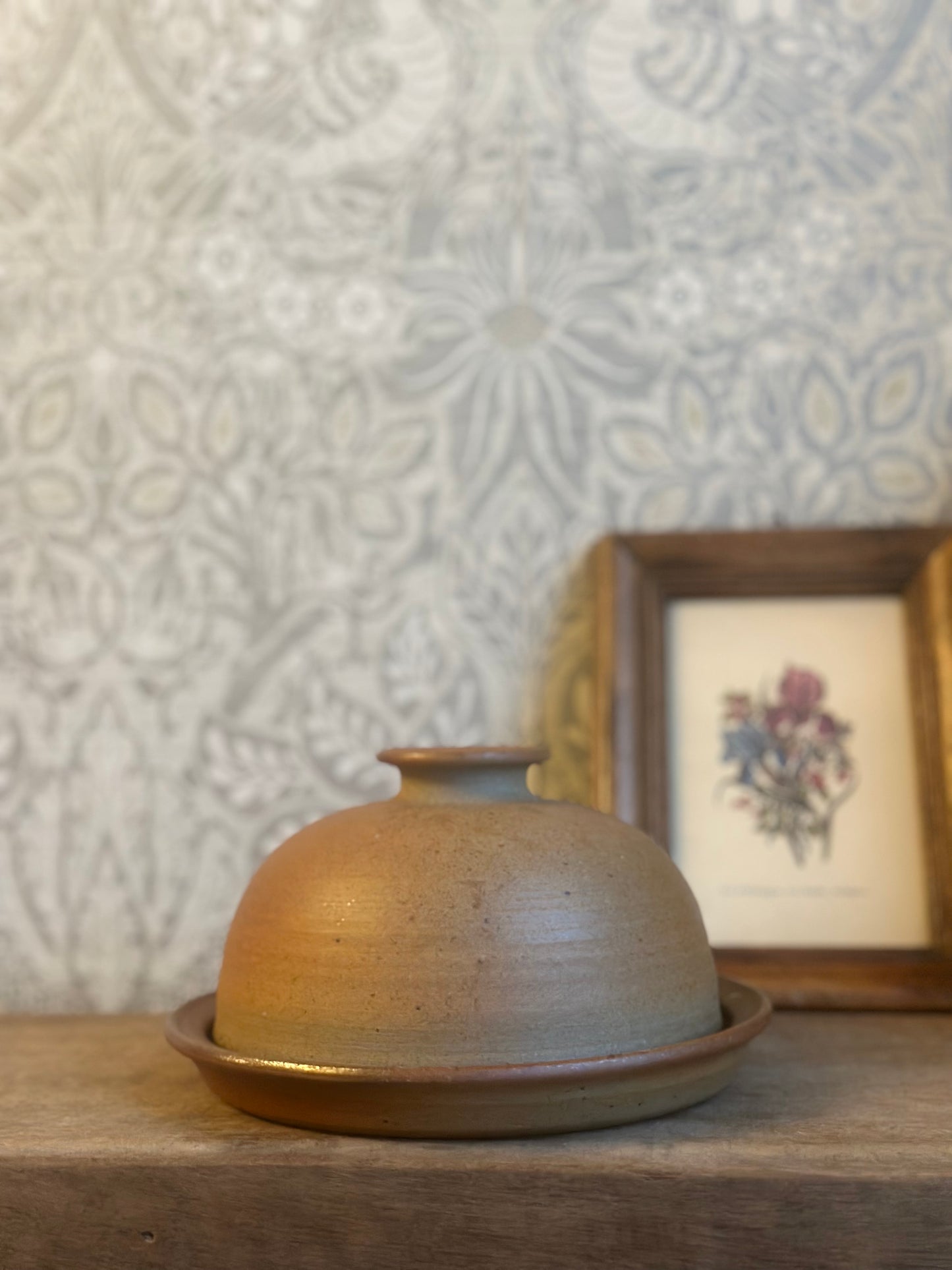 Vintage Terracotta Earthenware Cheese Plate