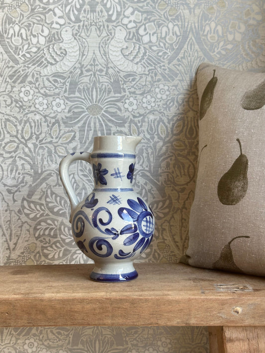 Vintage Blue and White Pottery Vase