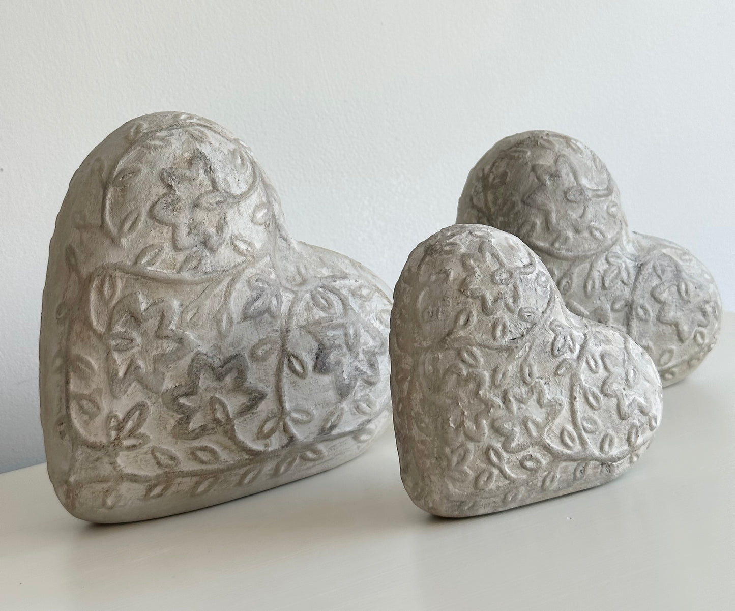 Rustic Ceramic love heart ornaments