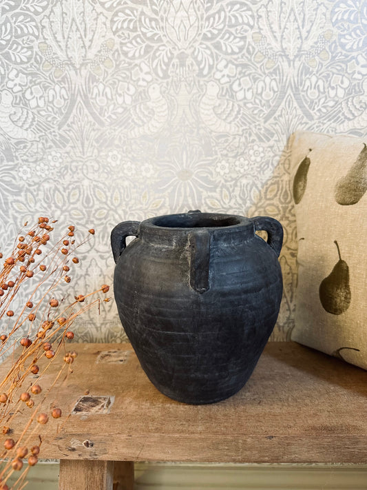 Small Black Stone Rustic Medora Vase