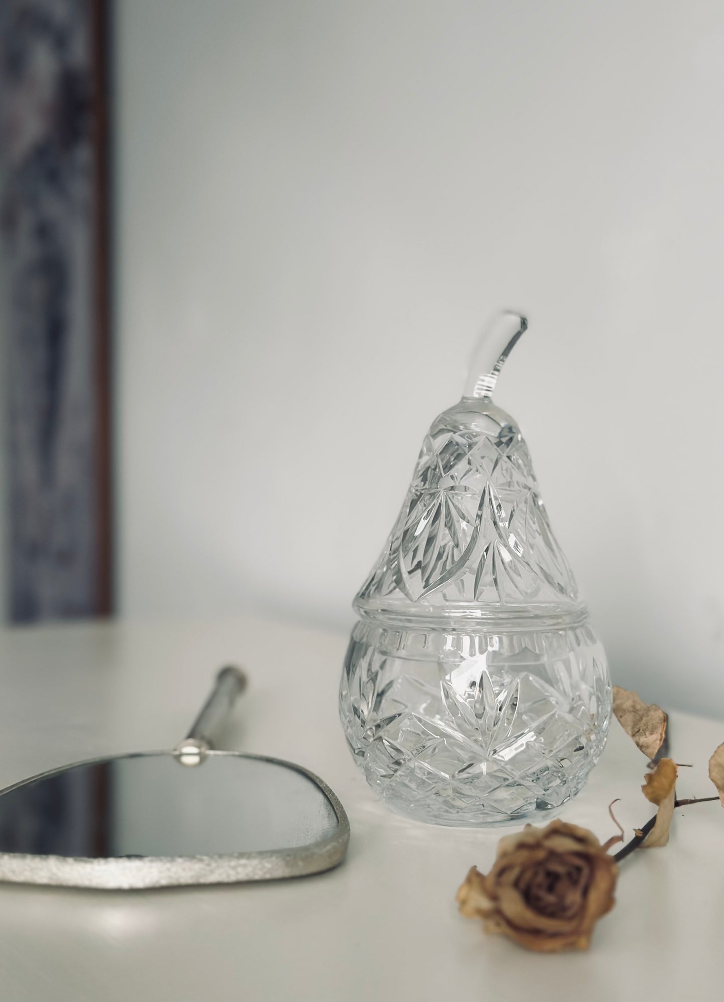 Trinket Cut Glass Large Pear