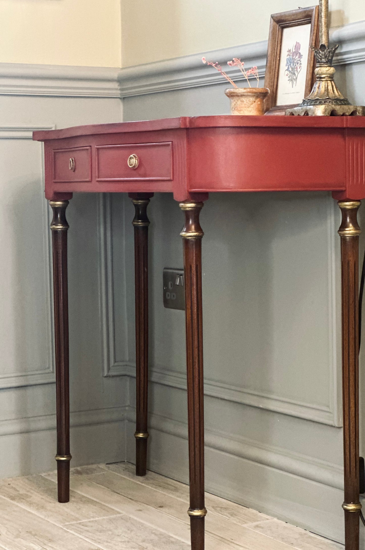 Vintage Red Console Table