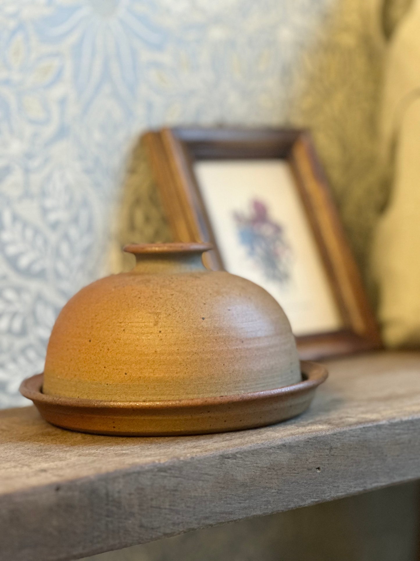 Vintage Terracotta Earthenware Cheese Plate