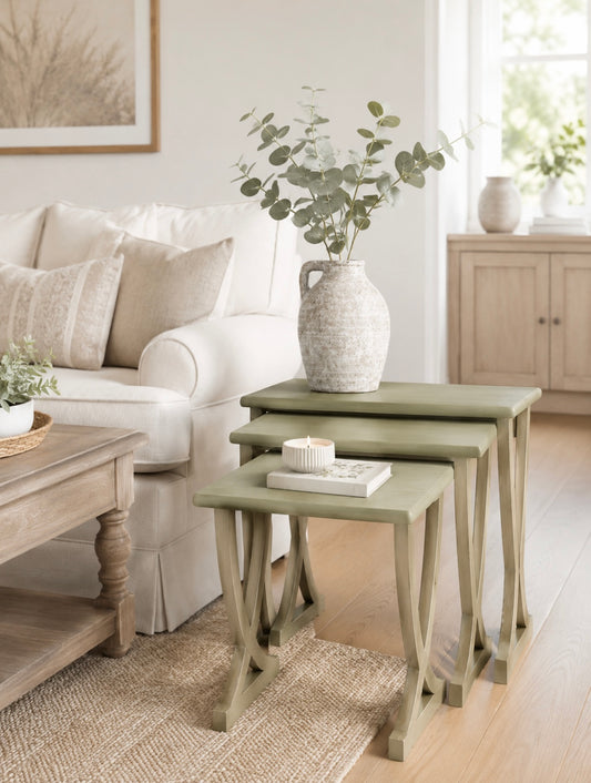 G Plan Green and Gold Side Tables