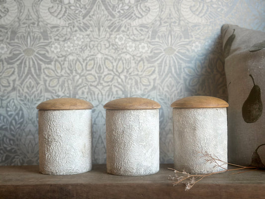 Set of Three Rustic Canisters