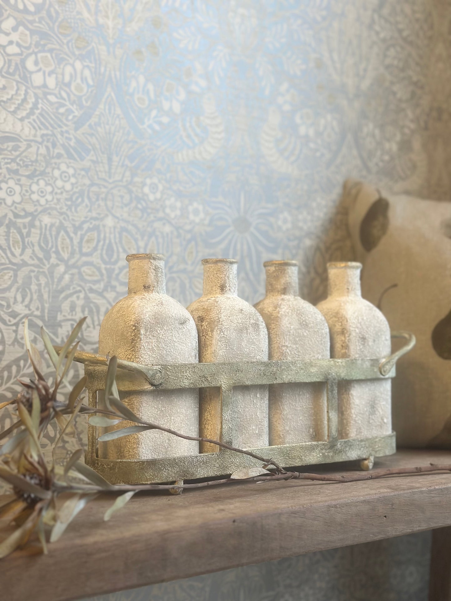 Rustic Tray of Vases