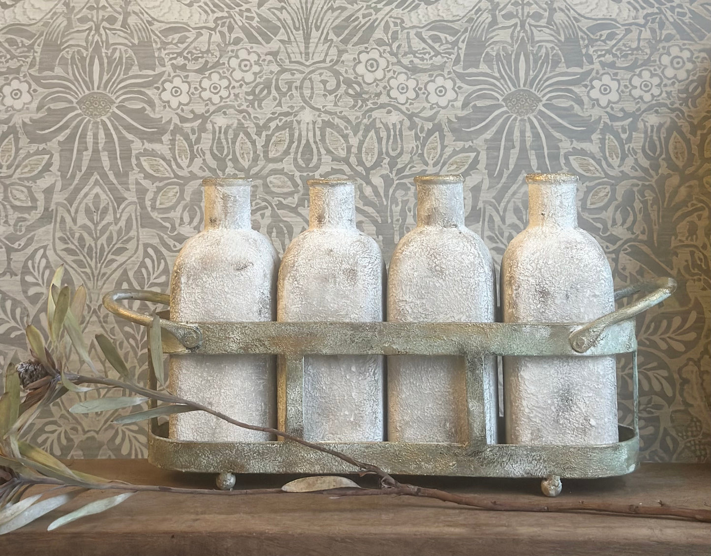 Rustic Tray of Vases