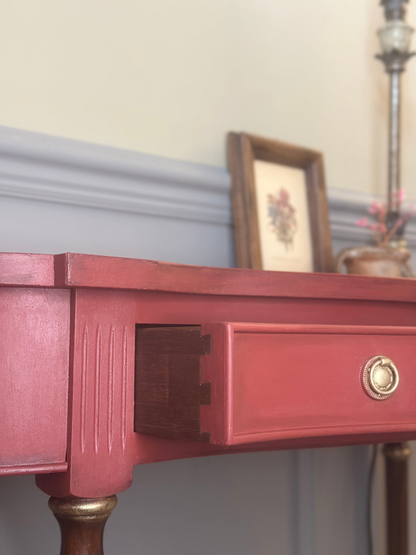 Vintage Red Console Table