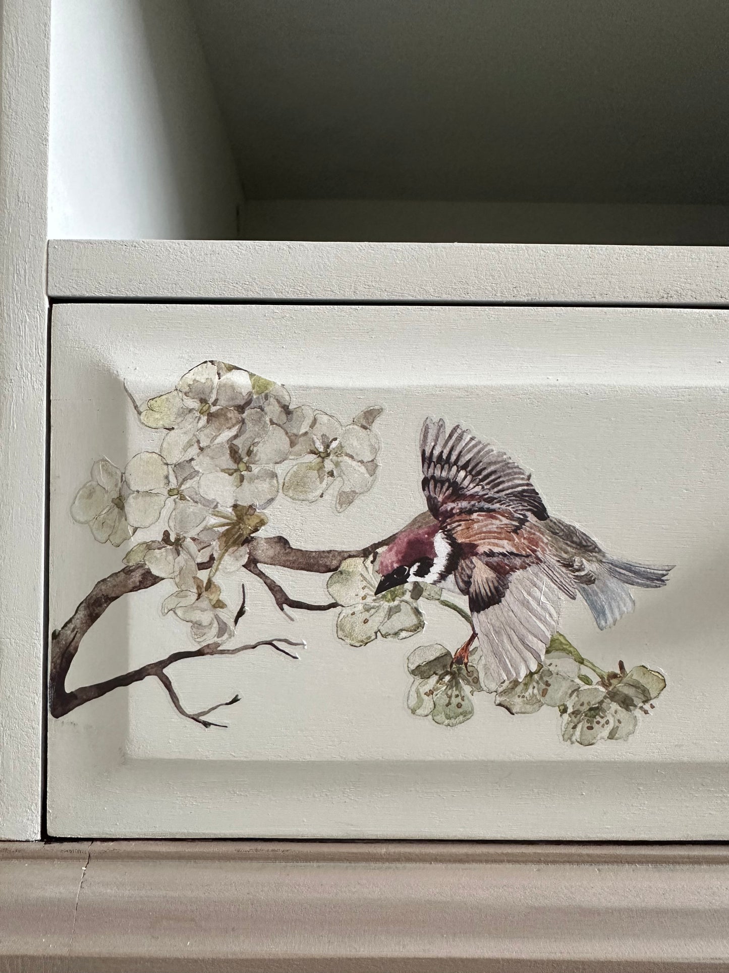 Set of Bird Design Bedside Table Drawers