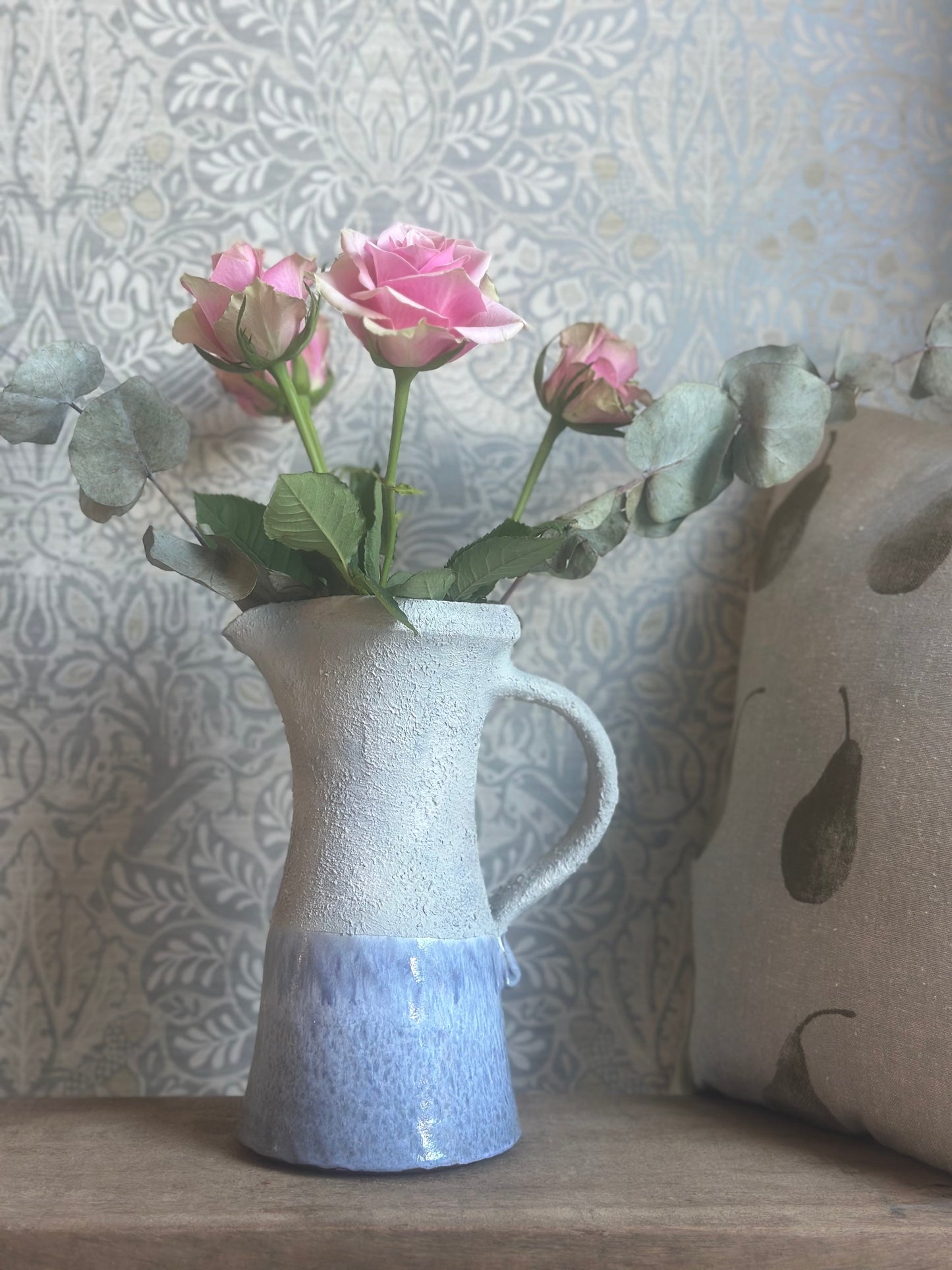 Two Tone Textured Stone Effect Jug Vase