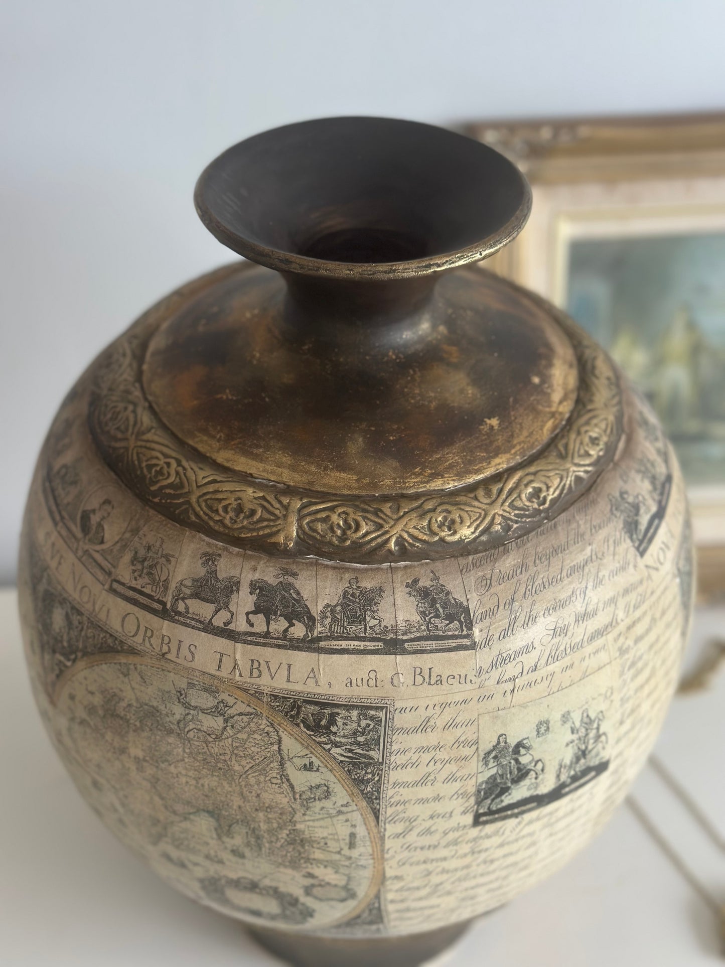 Greek Inspired Unique Script Vase