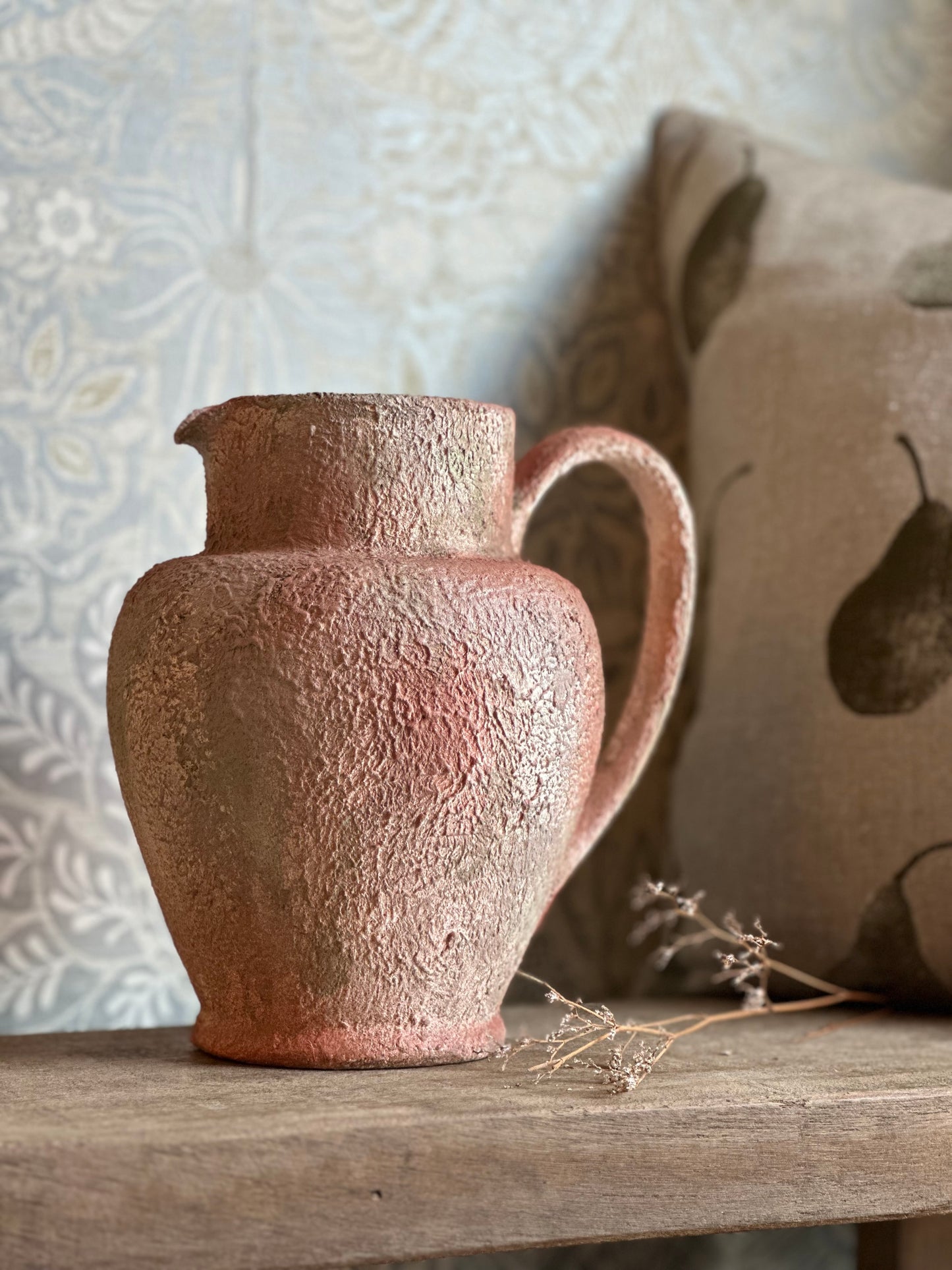 Hand Painted Terracotta Jug Vase