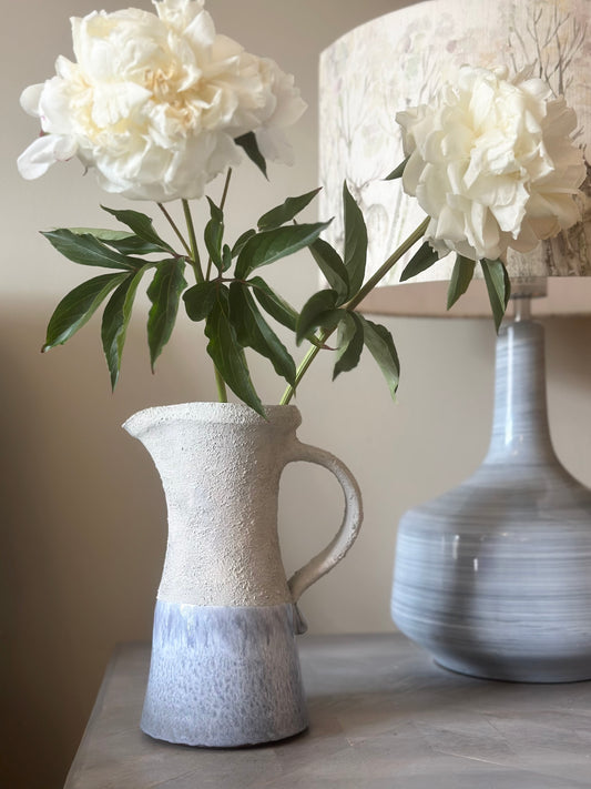 Two Tone Textured Stone Effect Jug Vase