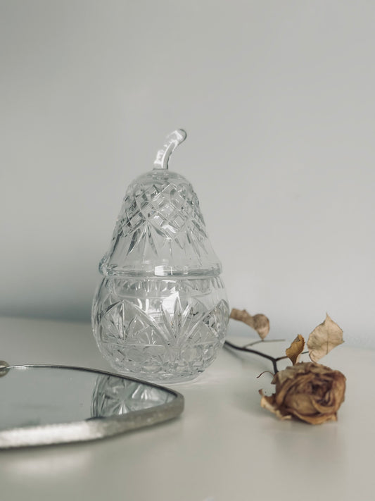 Trinket Cut Glass Medium Pear