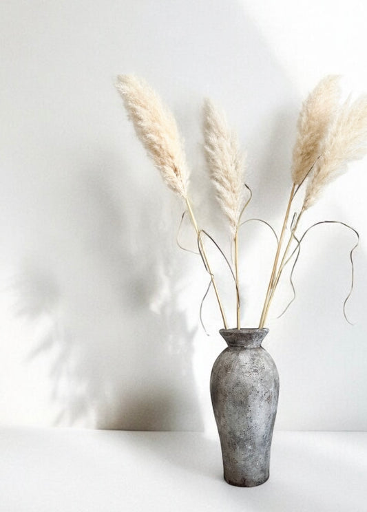 Rustic stone style floor vase