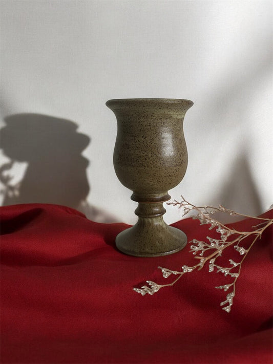 Large Vintage Ceramic Wine Goblet