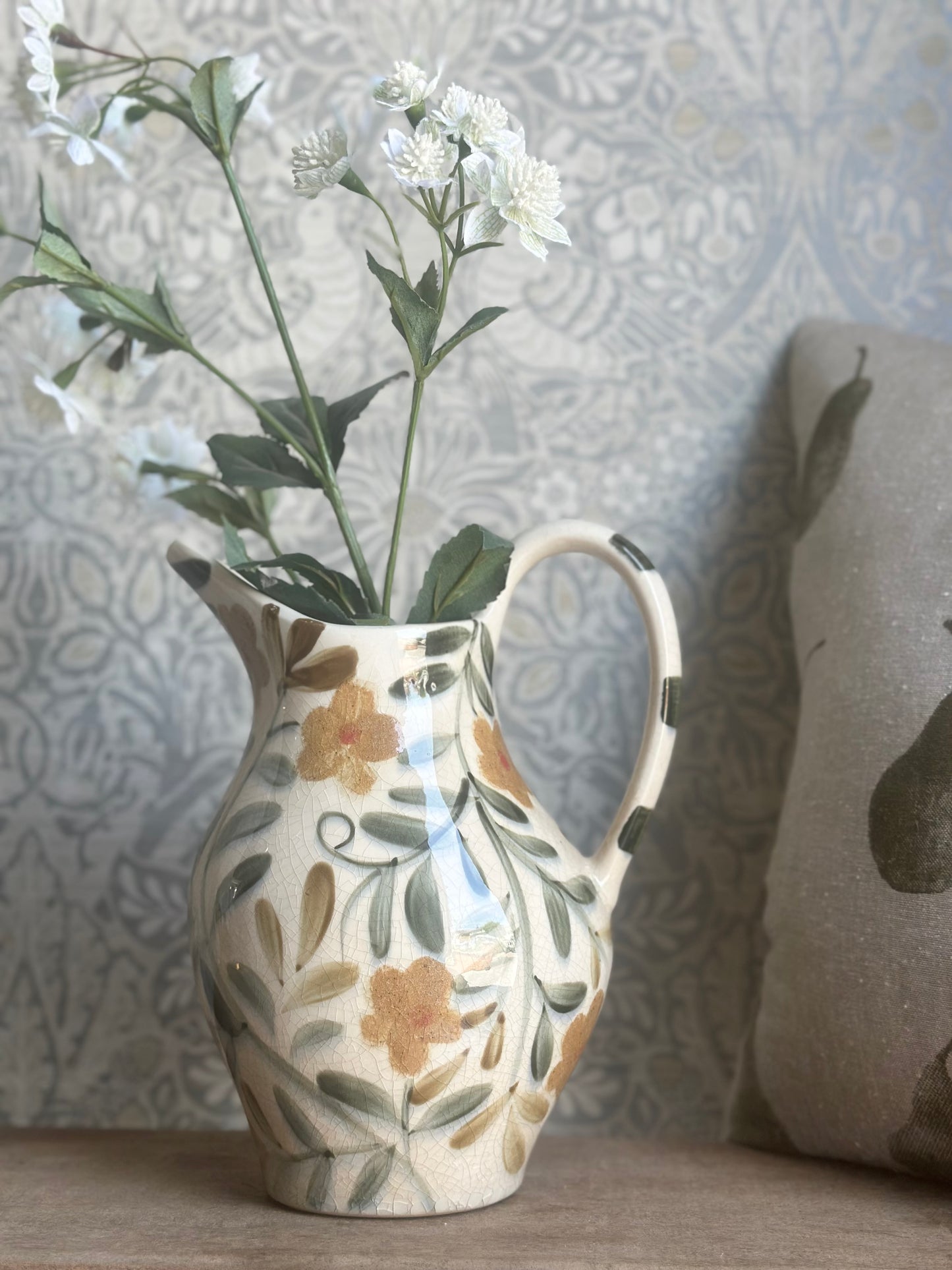 Floral Ceramic Jug Vase