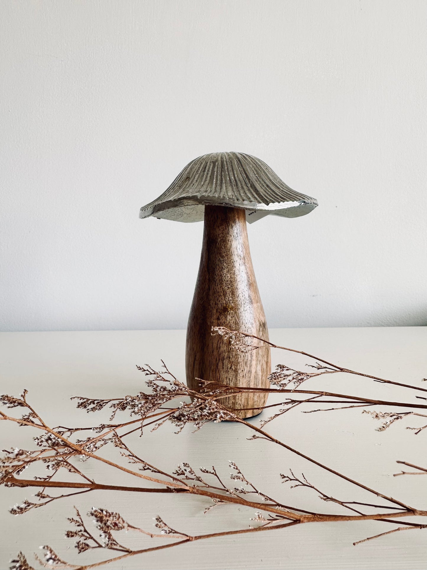 Silver Wooden Mushroom Toadstool