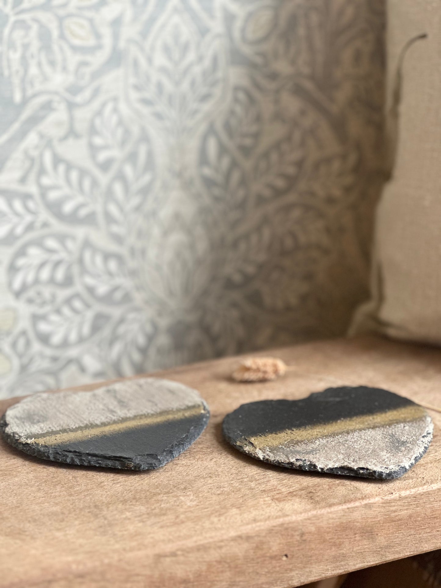 Set of Two Handpainted Coasters