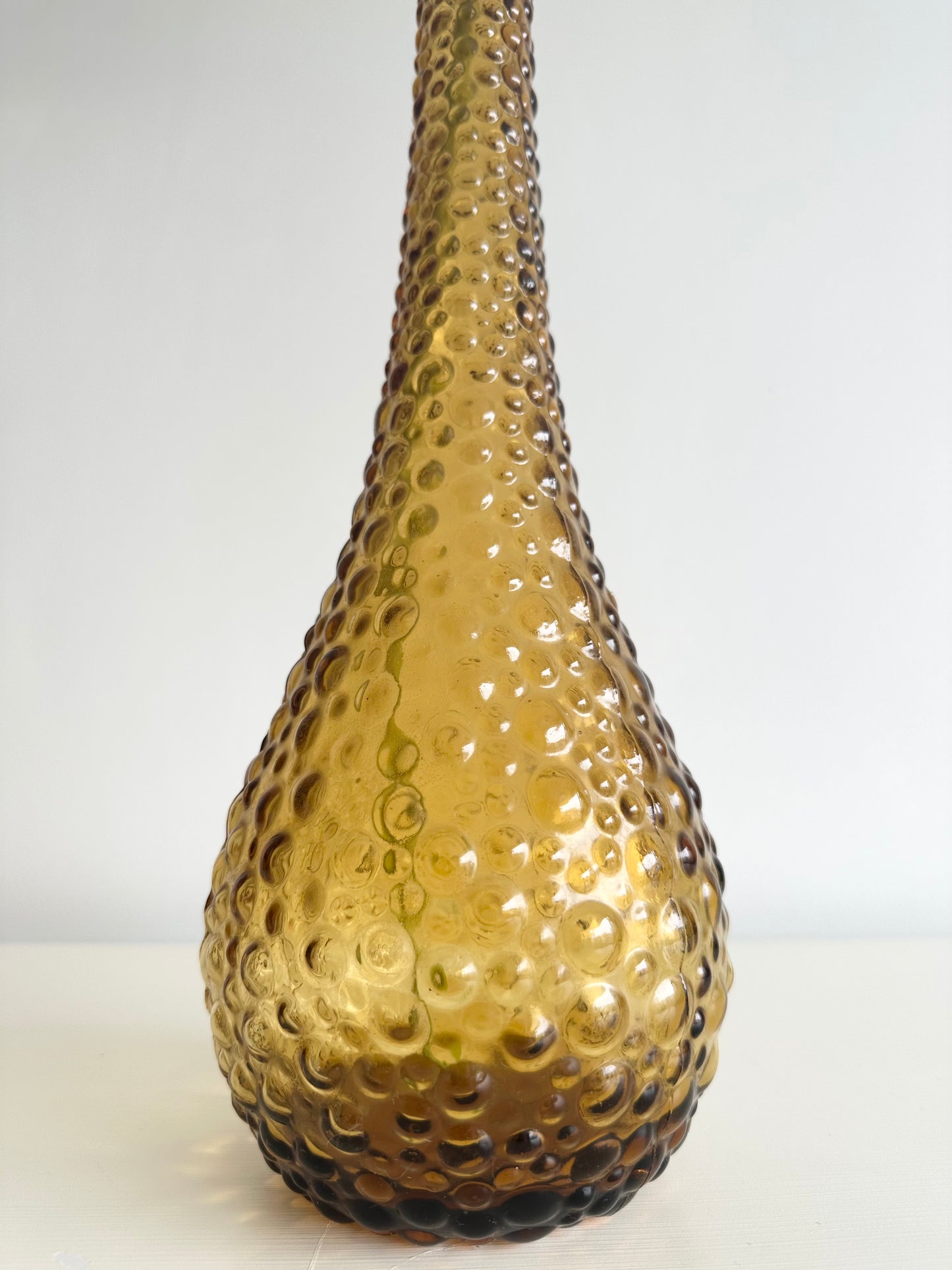 Amber Tall Glass Bubble Vase