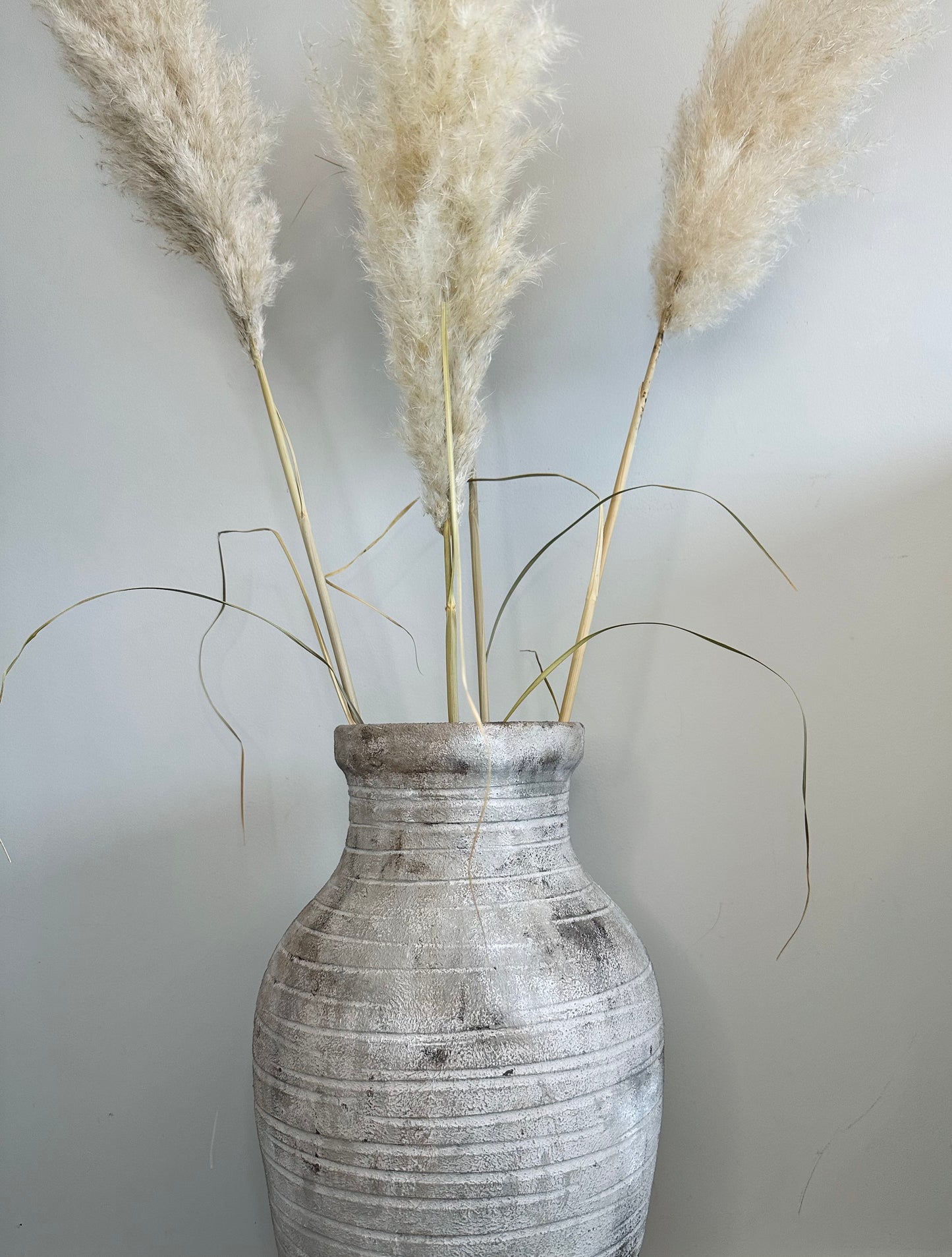 Floor Large Rustic Ribbed Vase