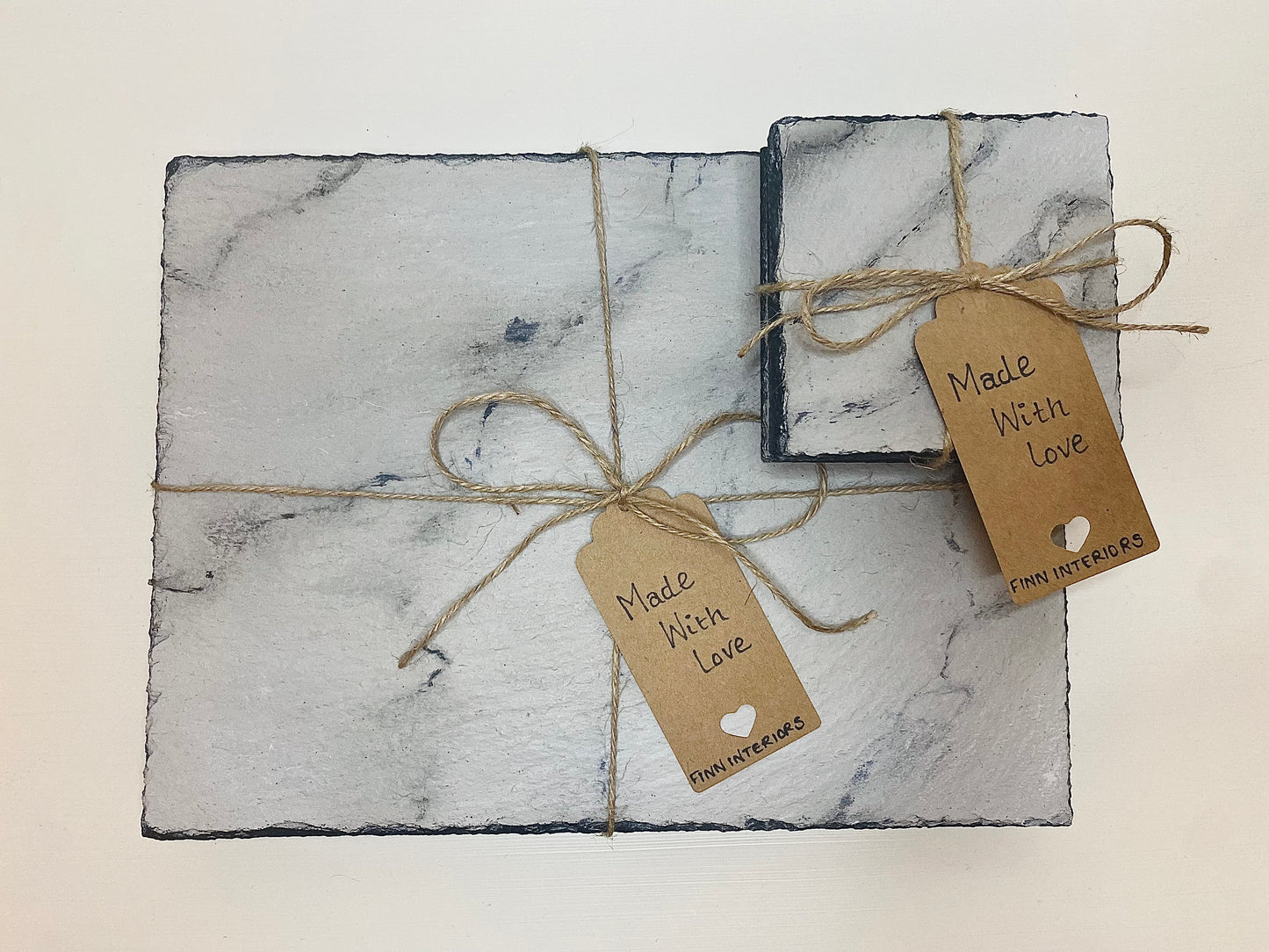 Sets of Marble Design Slate Coasters and Placemats