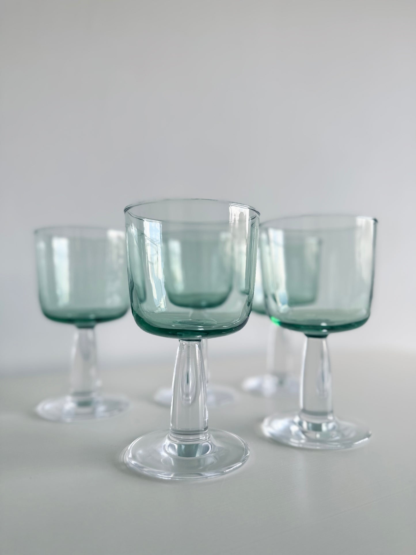 Set of 5 Vintage Tinted Glass Wear