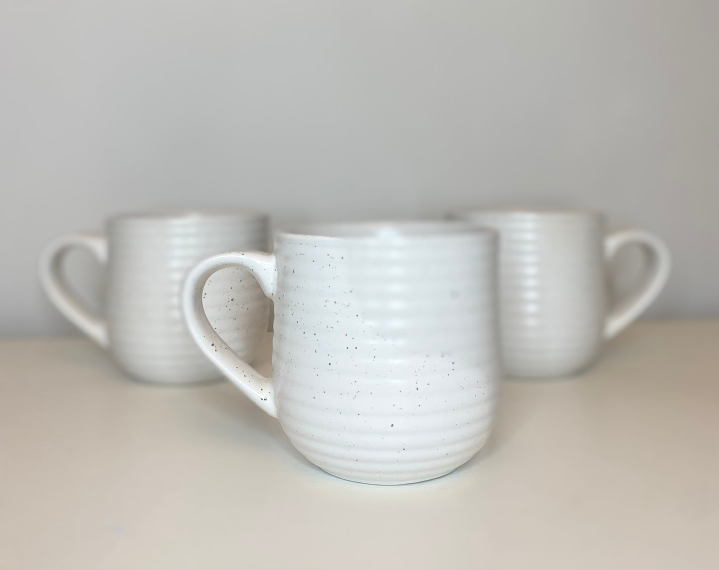 Set of 3 Vintage White Mugs