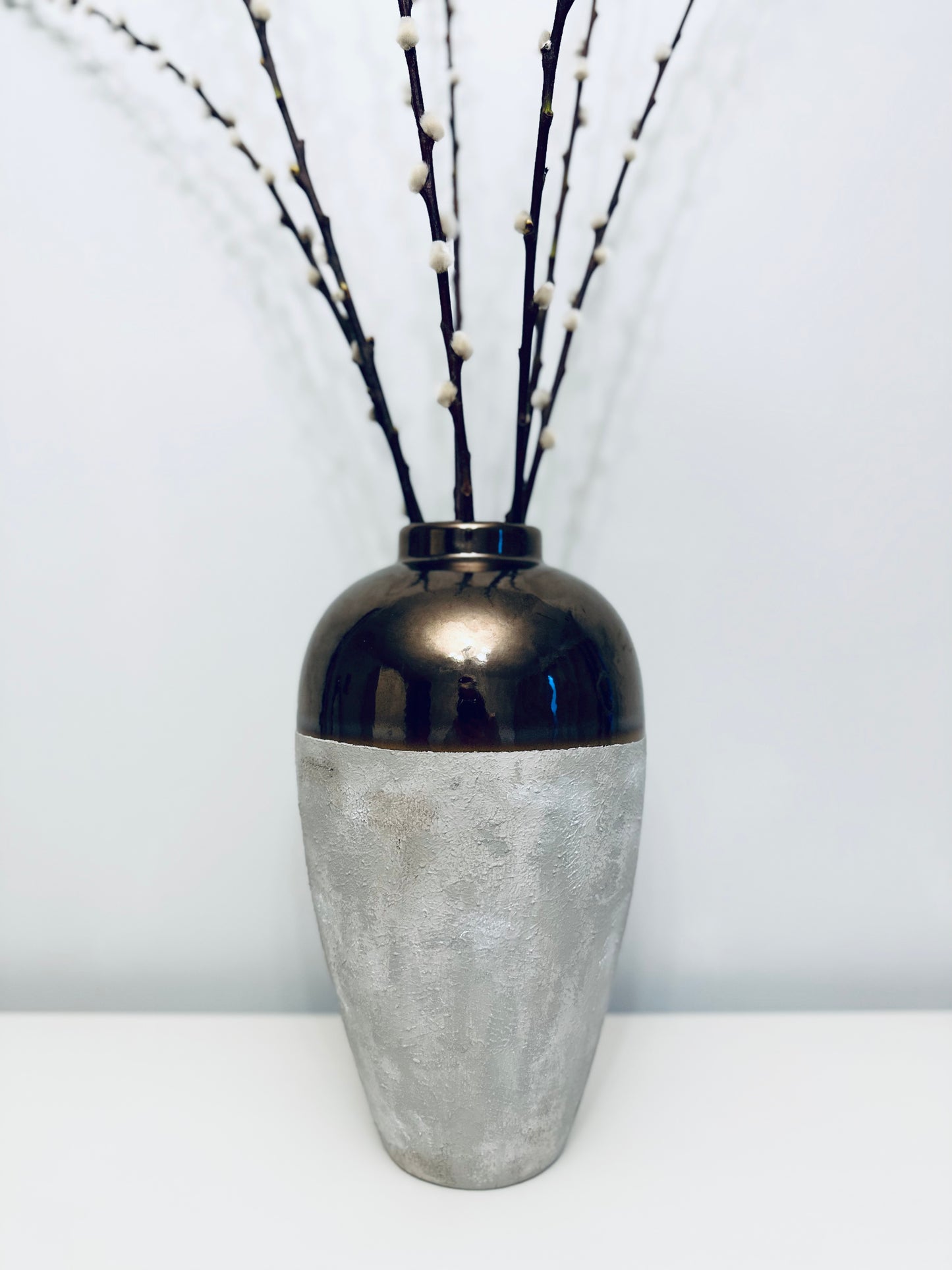 Contemporary Bronze and Beige vase