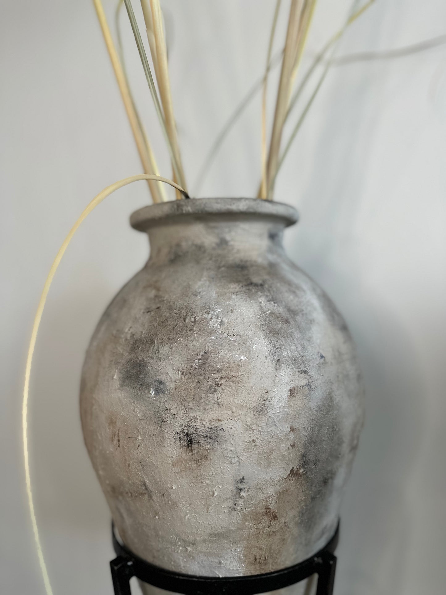 Distressed Vase in Stand